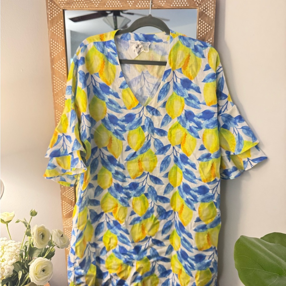 Lemon V-Neck Women's Dress